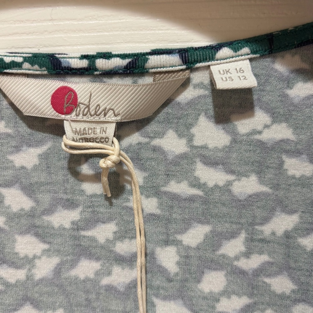 Boden Green Floral Wrap Blouse 12 NWT - Picture 6 of 16